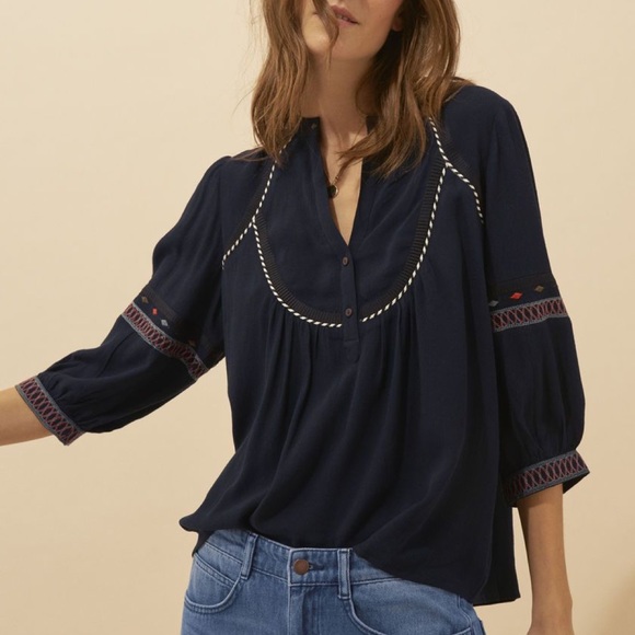 ba&sh Tops - 🌻BA&SH embroidered boho top